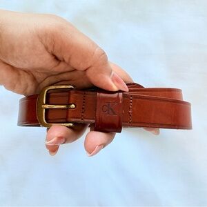 Vintage Calvin Klein Brown Leather Belt